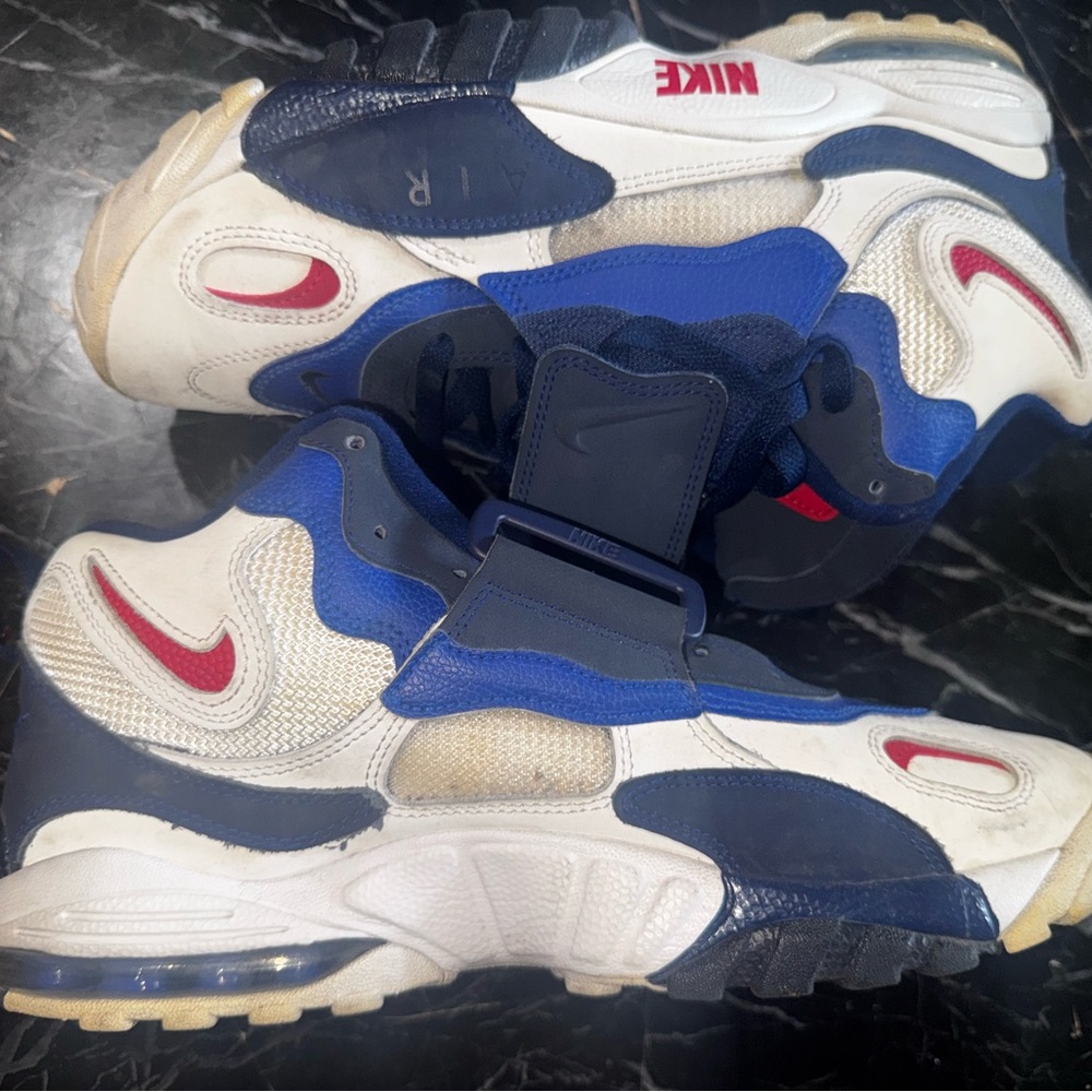 Nike Kids Navy and White Sneakers with Red Accents